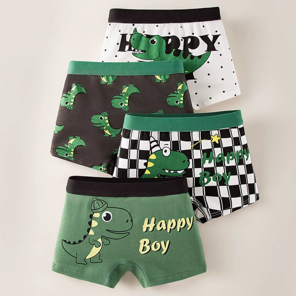 Kids Boys Cartoon Printed Underwear 2024 New Arrival Children Dino Printed Boxers 4Pcs/1Lot Cotton Boxers Teenage Casual Panties