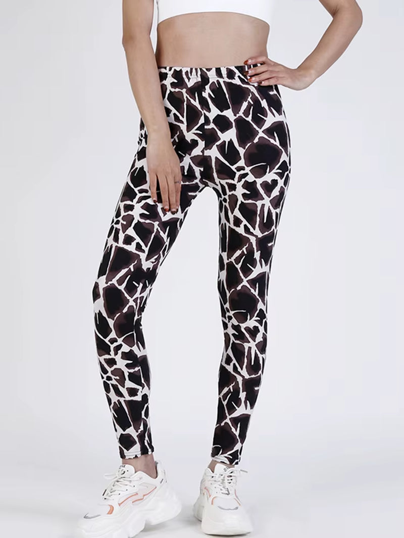 Women Legging Graffiti Printed Fashion Sexy Pants Elastic Fitness Leggins Soft Stretchy Gym Trousers