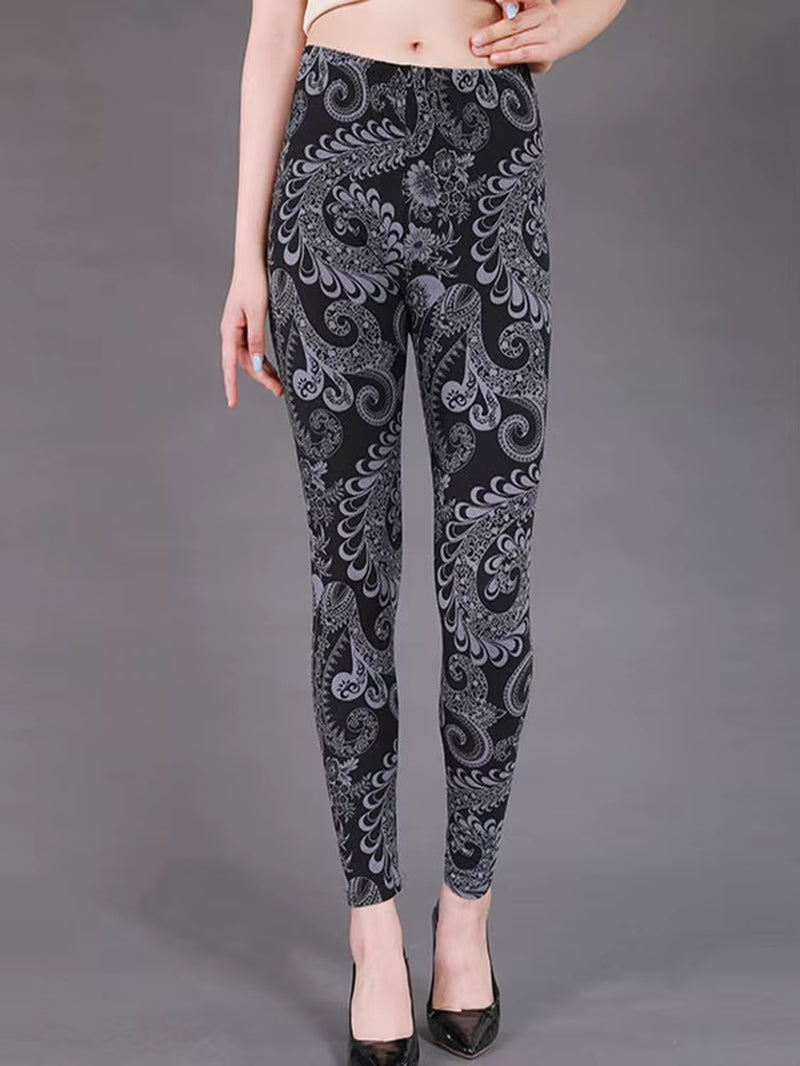 Women Legging Graffiti Printed Fashion Sexy Pants Elastic Fitness Leggins Soft Stretchy Gym Trousers