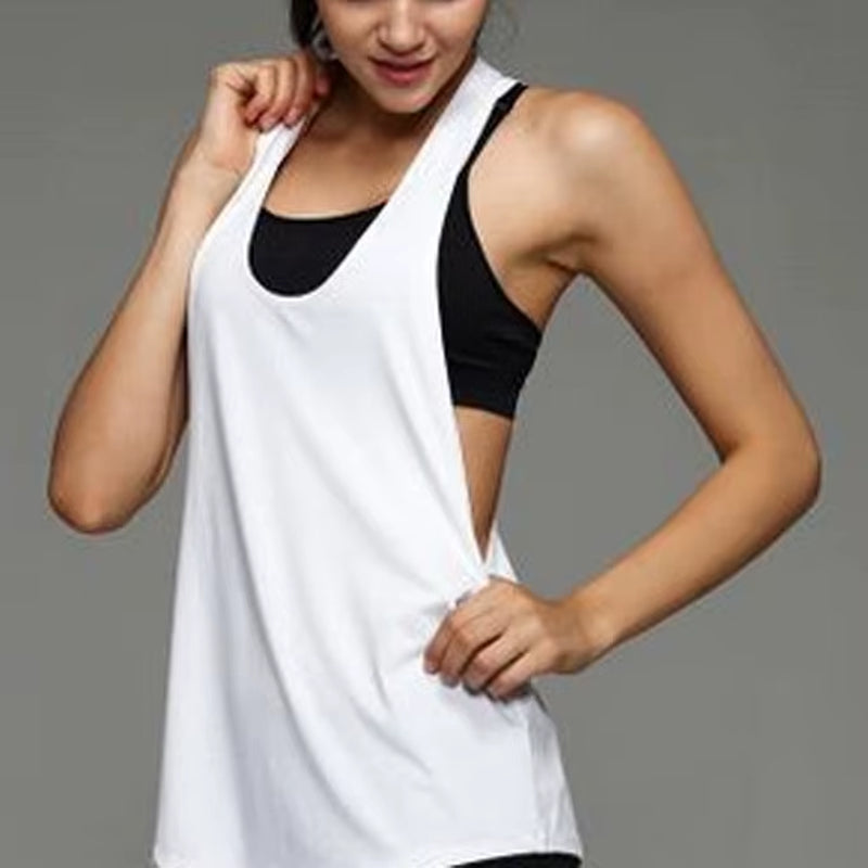Quick Dry Yoga Top Women Sleeveless Racer Back Yoga Shirt Breathable Running Fitness Tank Top Workout Top Sports Vest