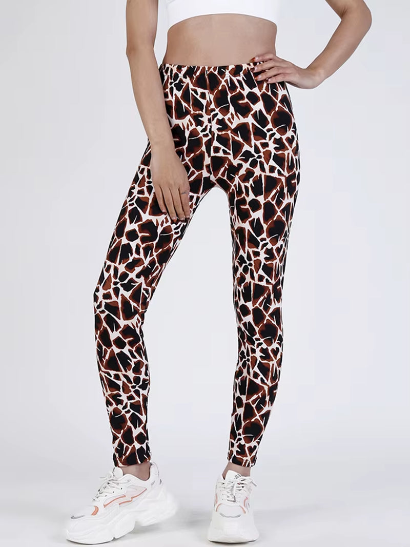 Women Legging Graffiti Printed Fashion Sexy Pants Elastic Fitness Leggins Soft Stretchy Gym Trousers