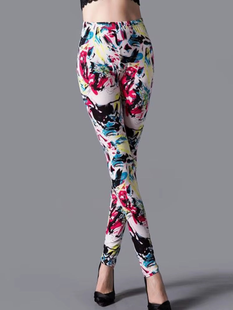 Women Legging Graffiti Printed Fashion Sexy Pants Elastic Fitness Leggins Soft Stretchy Gym Trousers